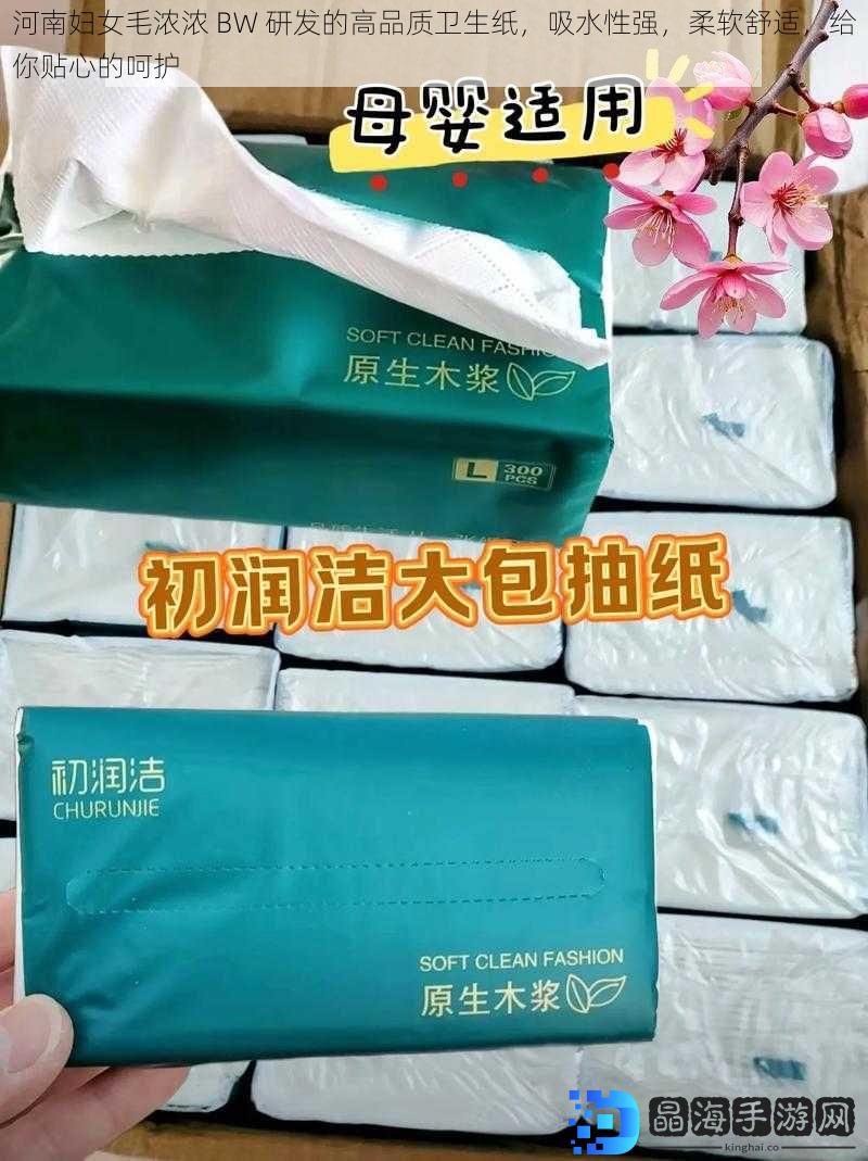 河南妇女毛浓浓 BW 研发的高品质卫生纸，吸水性强，柔软舒适，给你贴心的呵护
