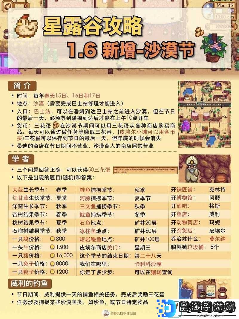 星露谷物物语沙漠节庆典指南