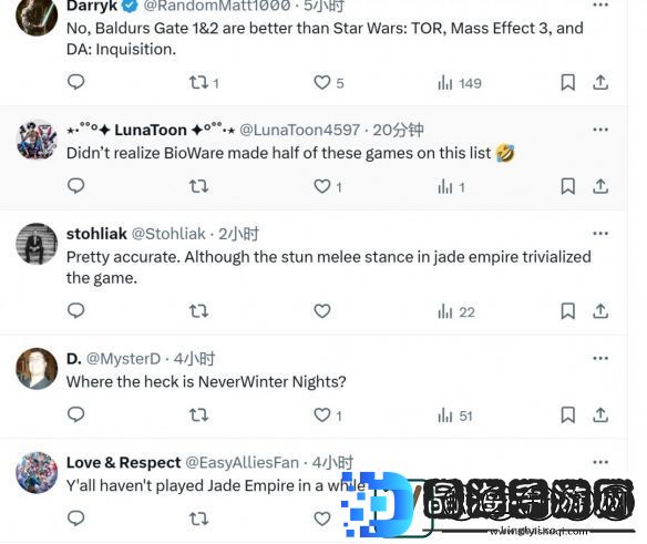 外媒评选BioWare最佳游戏TOP10